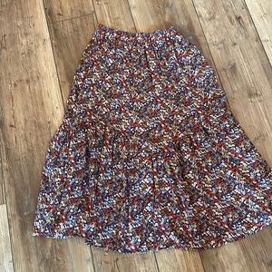 Natural Life Woman’s long floral skirt with elastic waist. Size XS.